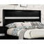 Grand lit contemporain noir en bois massif avec rangement pour rangement Grace, meuble moderne