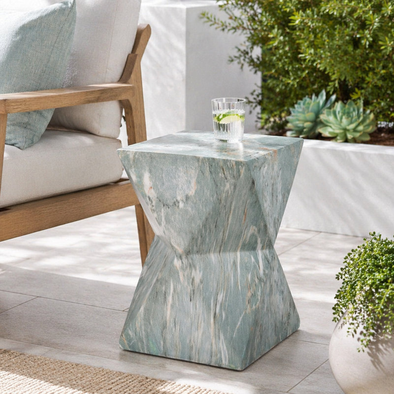 Table d'appoint 18,5 po MGO, Vert, marbre