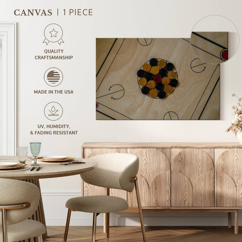 Carrom Board Game, 8" H x 12" W