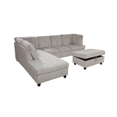 Carleah 3 - Piece L-Shaped Upholstered Sectional with Ottoman