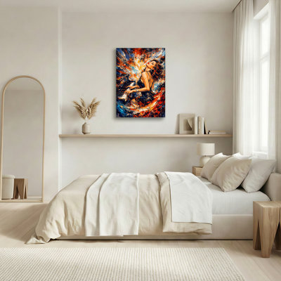 Abstract Piano Player Woman Canvas Wrapped Wall Art For Living Room Bedroom Home Decor (Set Of 1)