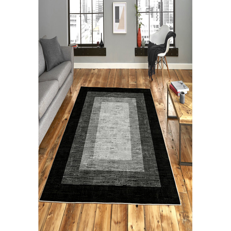 Eco-Friendly Area Rug (5.9 x 9.2 ft), 100% Polyester, 650 g/m² | Antibacterial, Non-Slip PVC Dot Underside, 0.2 in Pile Height | Machine Washable, Digital Print Design for Modern Home Décor, Durable & Easy Care