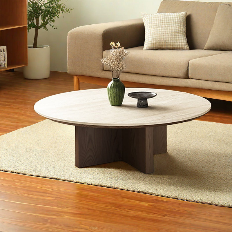 Simple modern cave stone slab coffee table