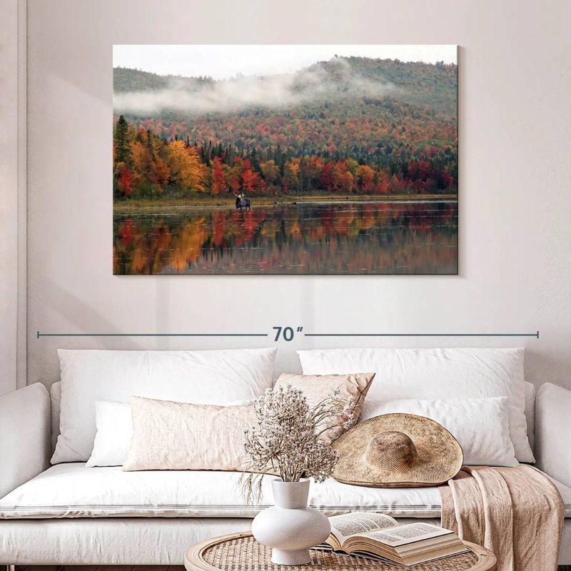 Alvord automne dans la rivière Androscoggin, H 32 po x l 48 po
