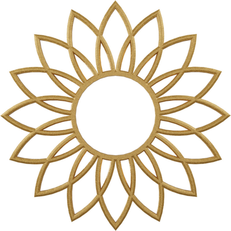 Médaillon de plafond 20 po x P 7 po x P 7 po x P 1/2 po Daisy, H 20 po x l 20 po x P 0,5 po, Or
