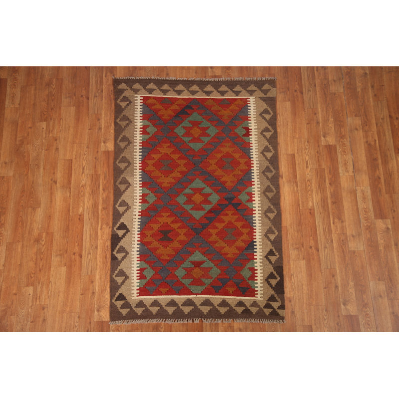 Reversible Wool Kilim Oriental Area Rug 3x5
