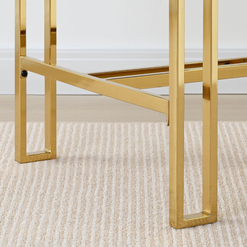 Tabouret de comptoir en similicuir doré de 25 po