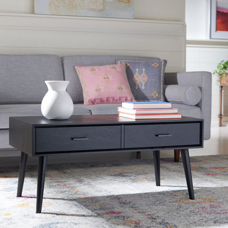 Foerster Solid Wood Top Single Coffee Table, Black