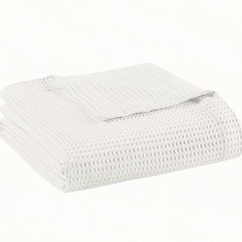 Couverture en coton, Blanc, Très grand lit