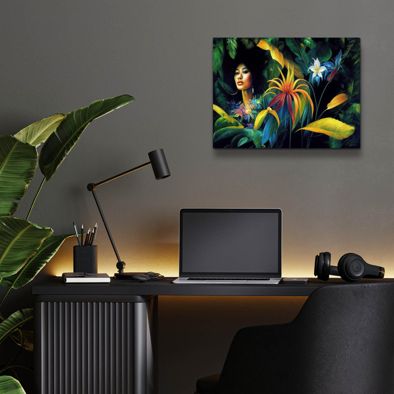«In The Jungle Original» par Tanya Mavric, H 12 po x l 16 po x P 0,13 po