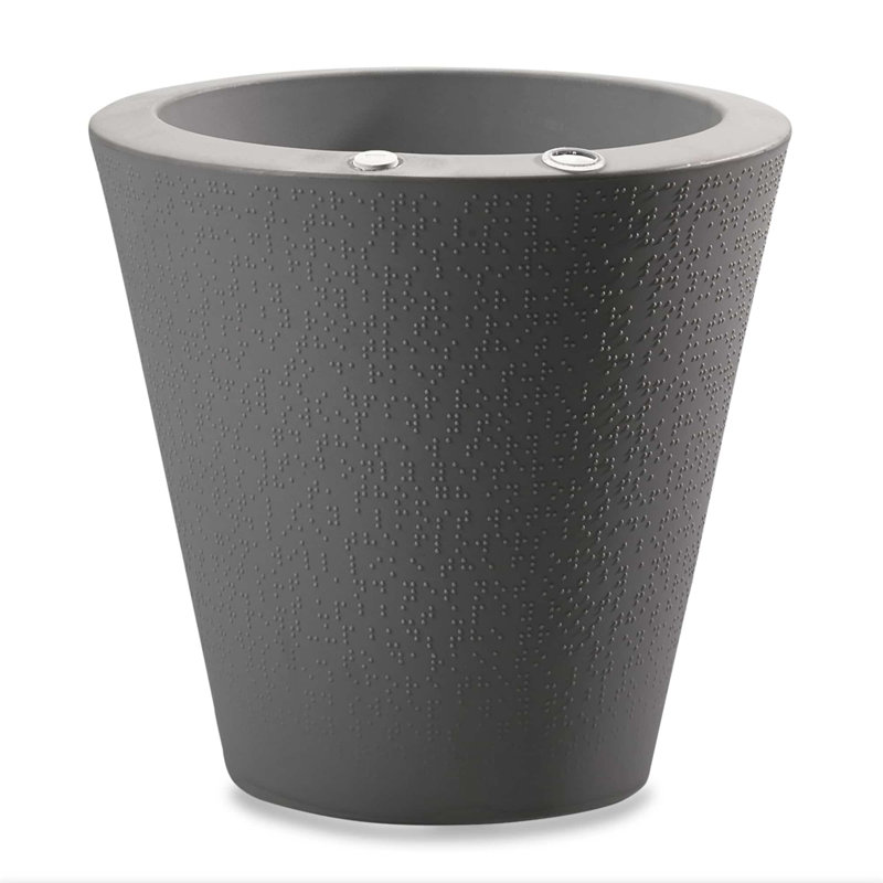 Self Watering Indoor/Outdoor Dot Planter, 20" H x 20" W x 20" D, Ash