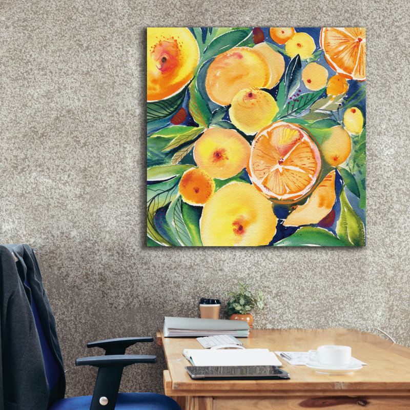 «Epery Graffiti» Summery Citrus »par Kristy riz, art mural sur toile, H 37 po x l 37 po x P 1,5 po