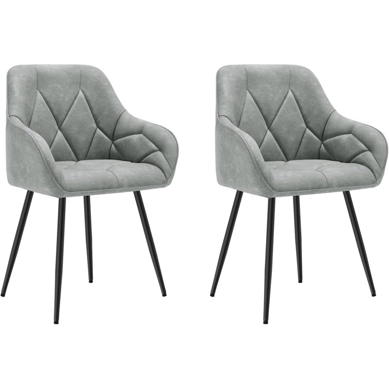 Rigney 50.5cm H Upholstered Metal Side Chair, 2, Grey