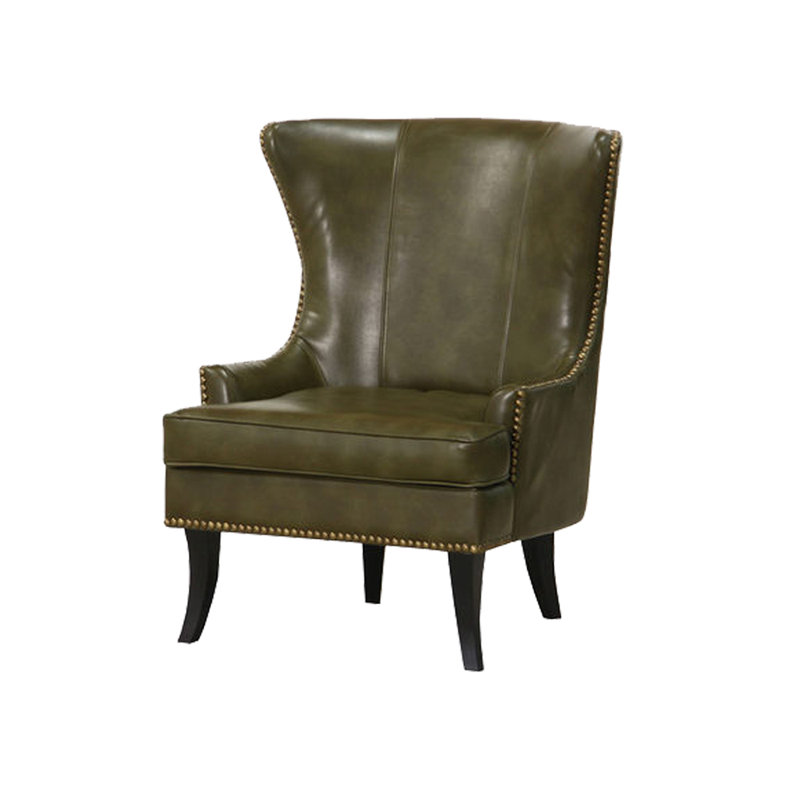 Fauteuil inclinable en cuir avec rivets, Vert
