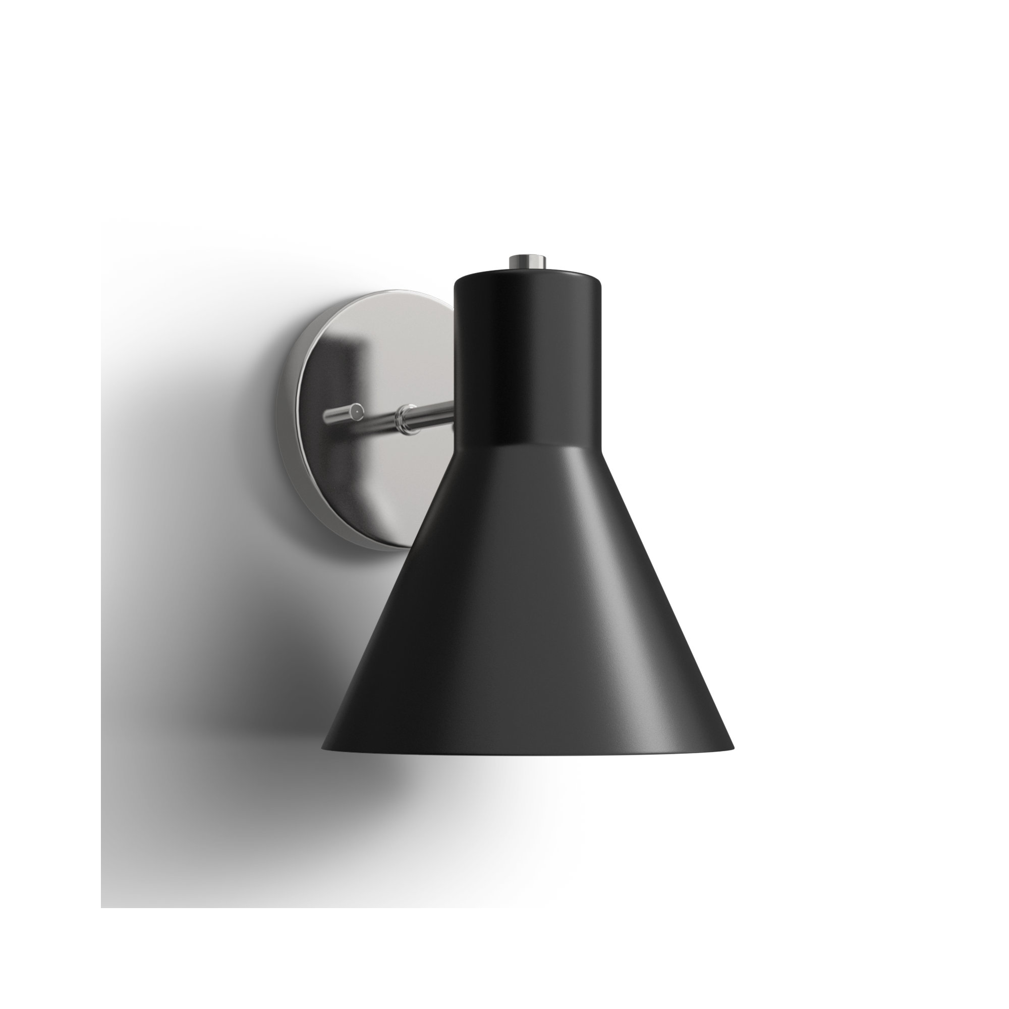 Byers 1 - Light Dimmable Armed Sconce, Brushed Nickel/Steel Black, No