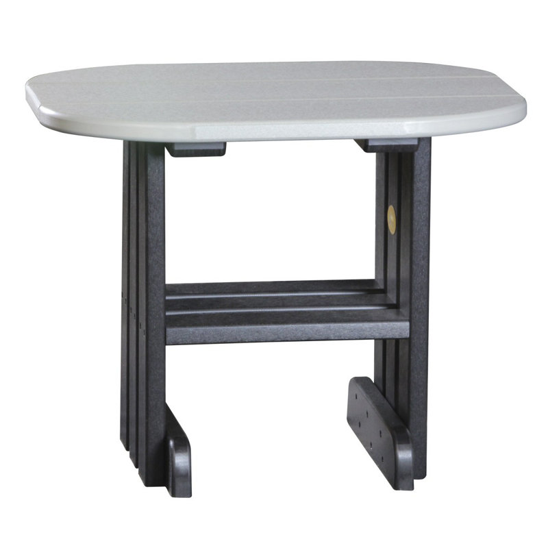 Table d’appoint en plastique Azusa, Noir, Gris tourterelle
