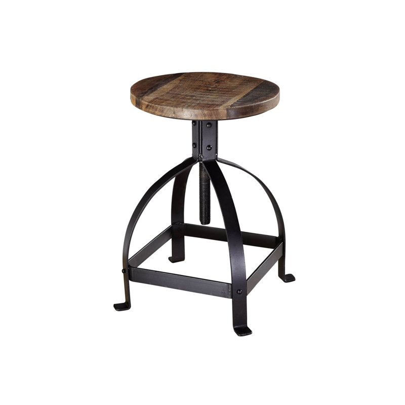 INDUSTRIAL Solid Wood Accent Stool
