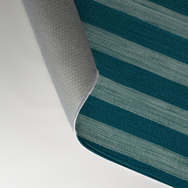 HorizontalStripes Green Indoor and Outdoor Area Rug, Rectangle 3' x 5'