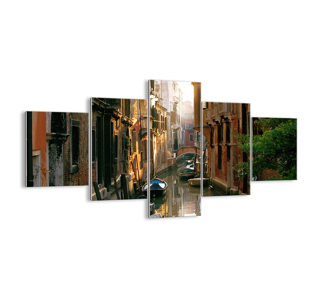 5-tlg. Glasbilder-Set - Fotografie „In a Venetian Alley”