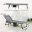 Folding Chaise Lounge Chair Outdoor Tanning Chair with Side Table, 5-Level Adjustable Beach Lounge Chair with Headrest, Side Pocket for Patio, Backyard, Beach, Poolside, Blue and White-650619467