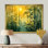 Lueur dorée de forêt de bambou II - décoration murale en bambou