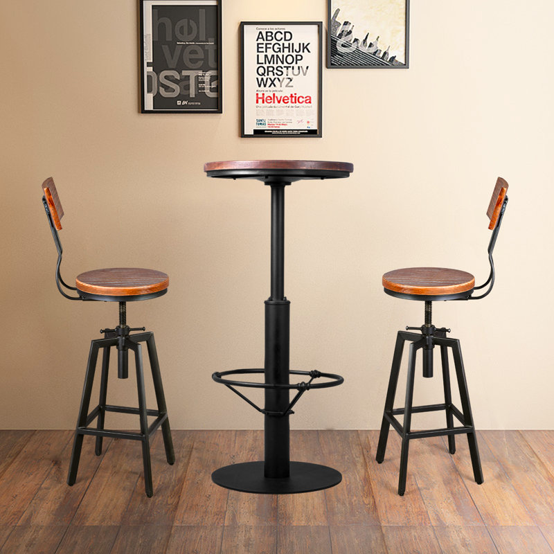2 - Person Solid Wood Top Pedestal Dining Set