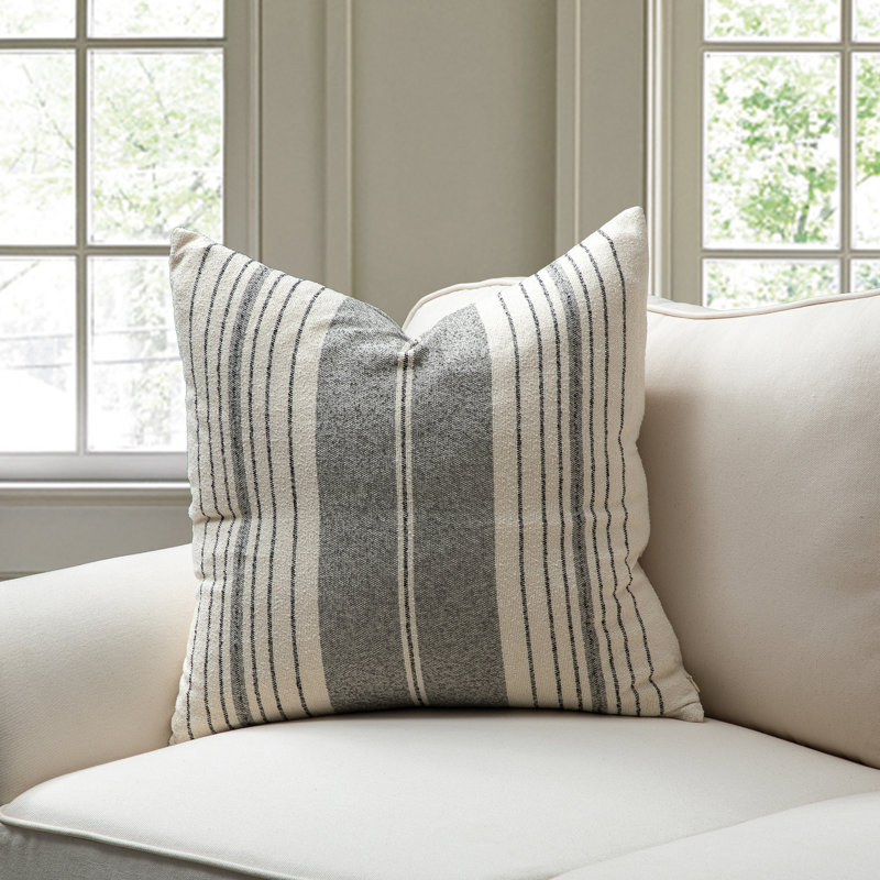 Housse de coussin et insert My Cottage Living, Noir, Mélange de duvet