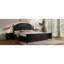 Cadre de lit grand lit en bois avec tête de lit arquée et design classique, noir-450836129-450836135