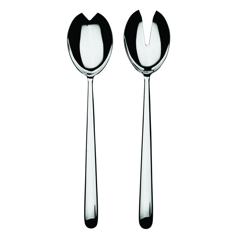Linea Stainless Steel Salad Servers, Silver
