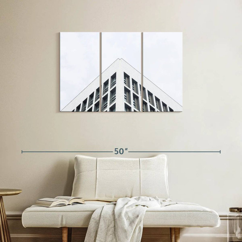 Lilie White Minimalist Building, 24" H x 38" W