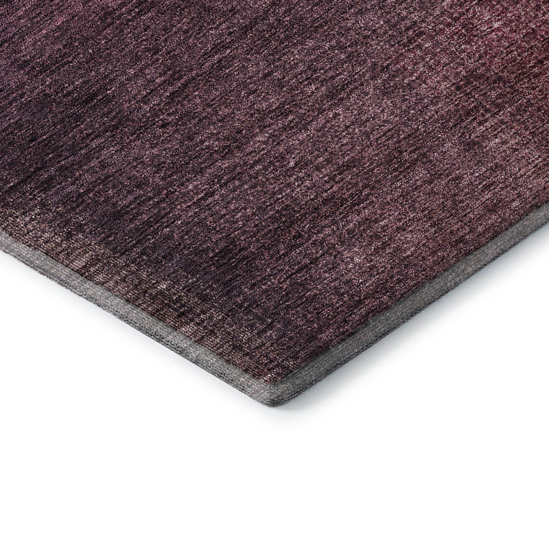 Premium Machine Washable Tweedy Plum Rug, Rectangle 8' x 10'
