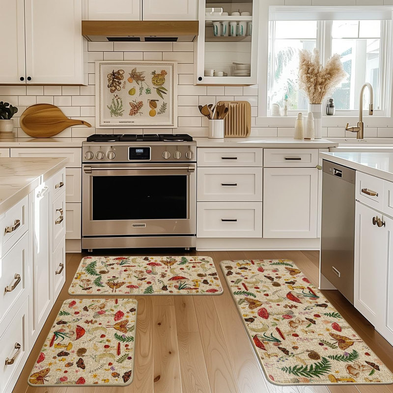 Ensemble de 3 tapis de cuisine champignon et champignon