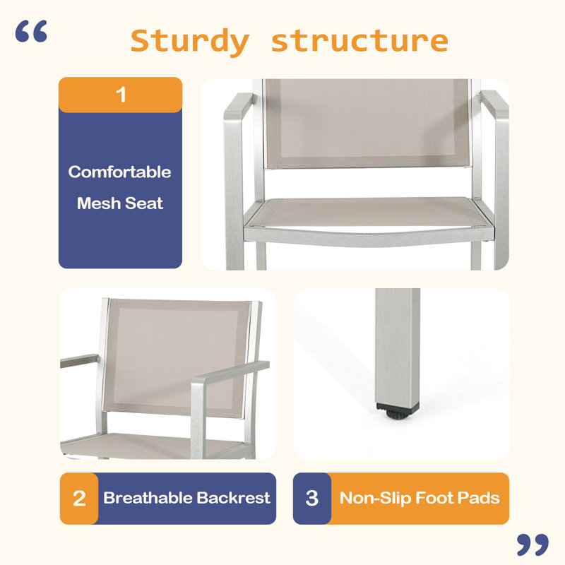 29.50" Barstools with Silver Rust-Proof Aluminum Frame,Set of 2