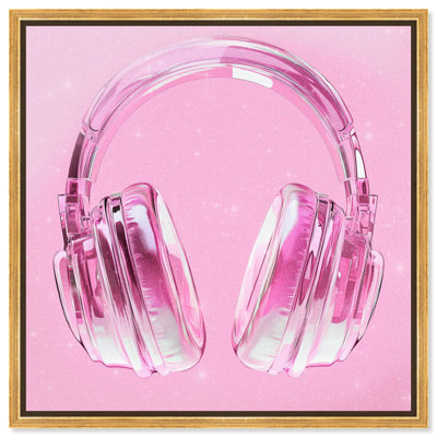 Clear Crystal Headphones Canvas Pink Gaming Prints by