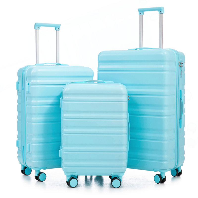HIFINE TOURIST 20 "/ 24" / 28 "3 pièces / ensemble en valise à roulettes en ABS, valise de cabine, couleur assortie, serrure à combinaison