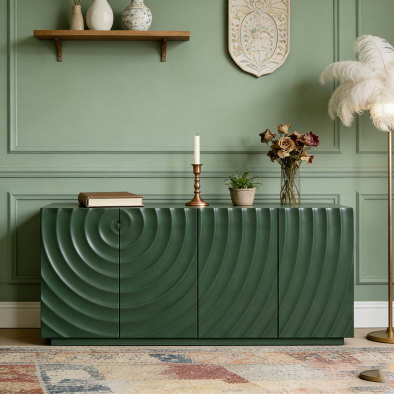 Armoire de rangement Mid-Century, Vert