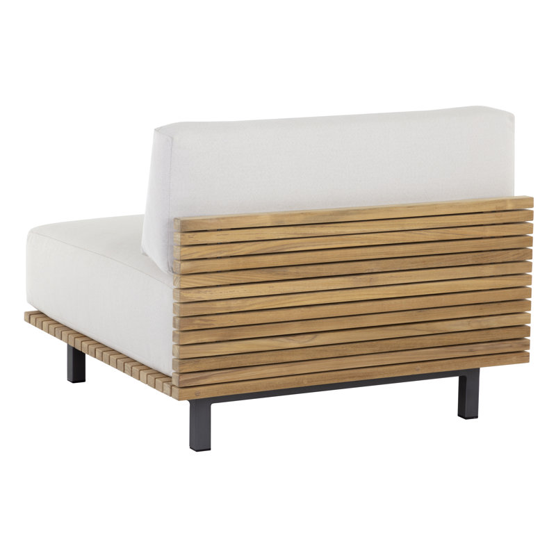 Geneve Outdoor Teak Armless Lounge Chair