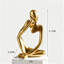 Gold Mini Resin Creative Thinker Sculpture, Abstract Art Decoration for Home Office Bookshelf Table Bookshelf Decoration, Right Side-1640466102