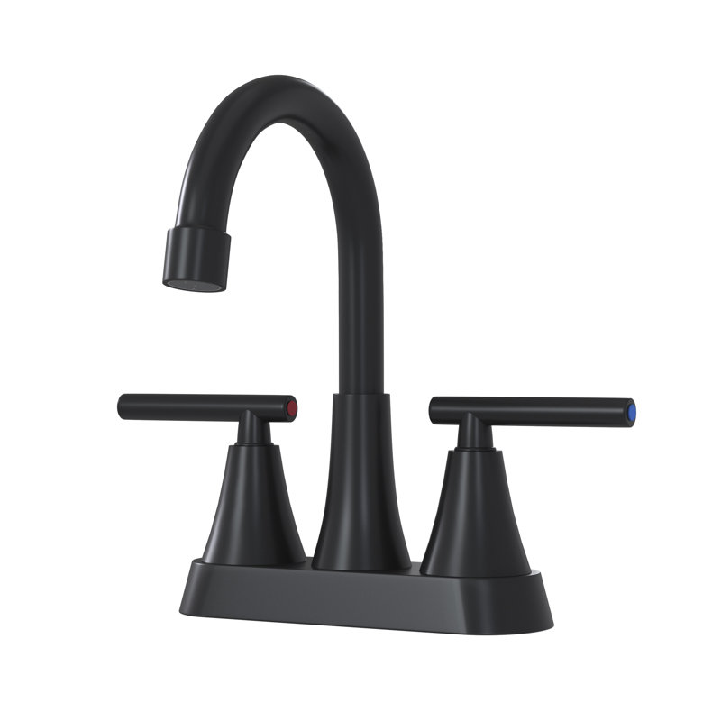 Bathroom Faucet, Matt Black, 2 Handles, , Deck Mounted, Ss304 & Zinc Alloy Structure, Ceramic Cartridge, 1.2 Gpm Flow Rate, 360 Swivel Spout Black Sink Approved, Strong Build, Flow, Function