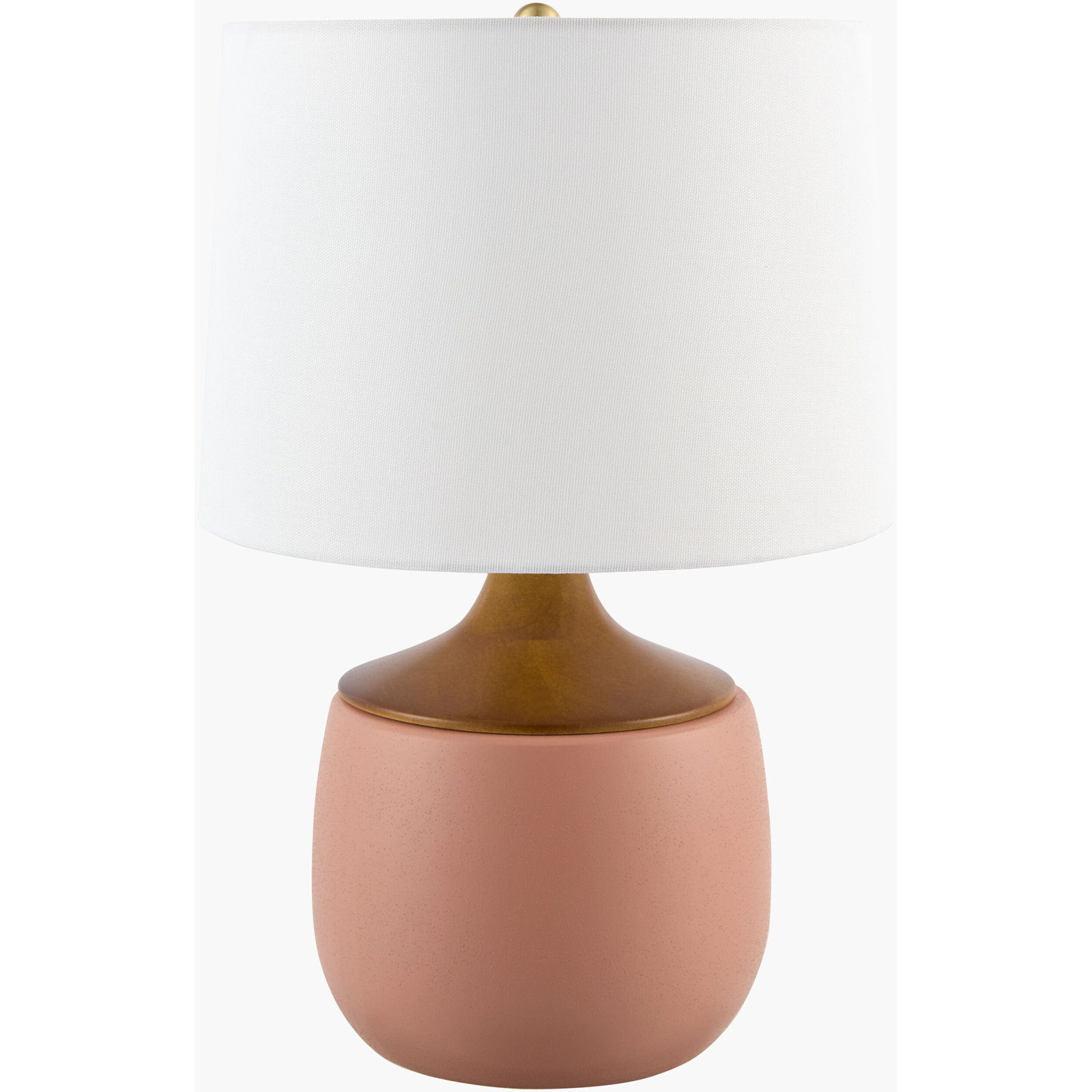 Ceramic Table Lamp, Terracotta, White