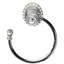 Caché ll large swing towel reeded ring left with 42 rivoli Swarovski Clear Crystals in Antique Brass-1593570939