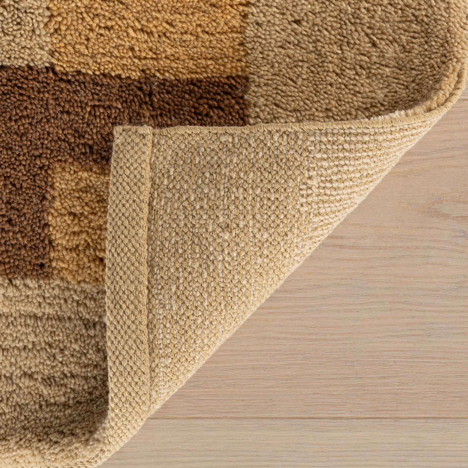 Bordered Hand-Tufted Striped Rug, Rectangle 5' x 8'