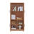 Jodie 67.6" H x 31" W Mid-Century Modern 6-Shelf Bookcase with Tempered Glass Doors in Maple-646712787