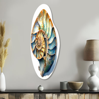 Philpot - Asymmetrical Coastal Metal Wall Art, Curved Metal Wall Sculpture Print