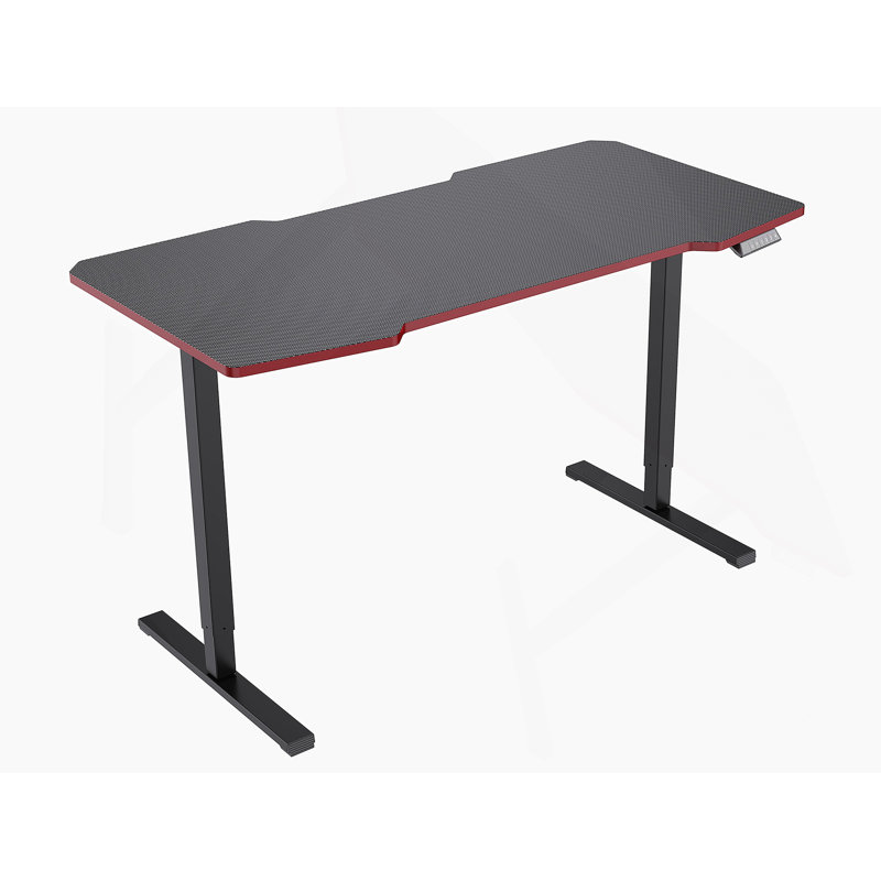 Bureau électrique debout à hauteur réglable, Noir / Noir, H 28,15 po x l 55,12 po x P 27,56 po