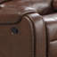 Fauteuil inclinable et pivotant manuel Teli, similicuir brun foncé