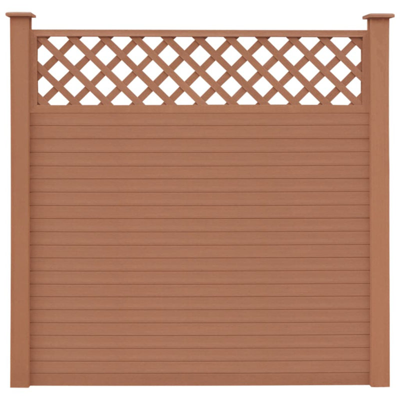 184.99cm H x 182.88cm W Composite Fence Panels, Brown
