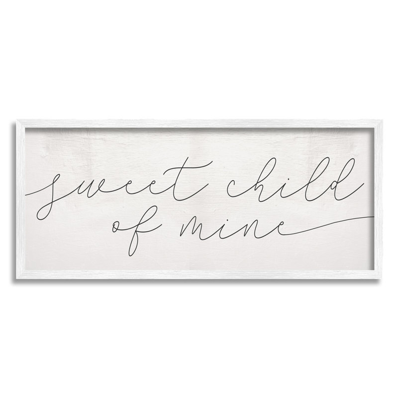 Sweet Child of Mine, phrase Cozy Family - art textuel sur toile, H 24 po x l 10 po x P 1,5 po
