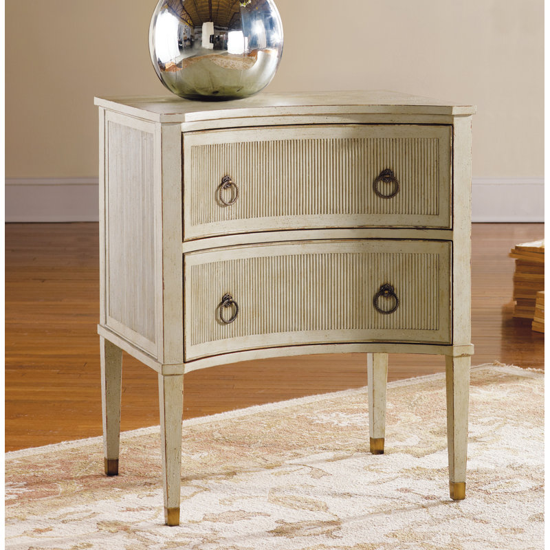 Commode 2 tiroirs Gustavian, Gris antique