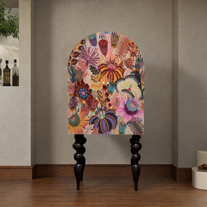 Armoire en bois à motif d'art moderne